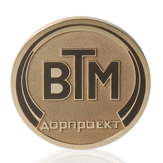 Золотые значки на заказ для компании ВТМ Дорпроект